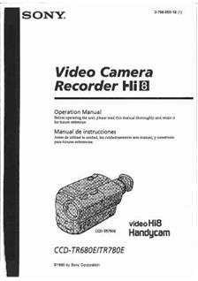 Sony CCD TR 780 E manual. Camera Instructions.